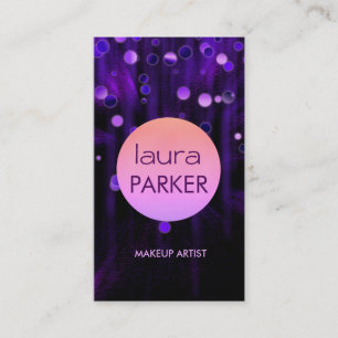 Purple Makeup Artist Beauty Glitter Salon Business Card
