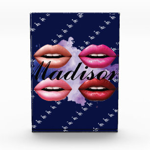 Purple Makeup Lips Beauty Custom Personalised Photo Block