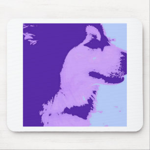 Purple Malamute Pop Art Mouse Pad