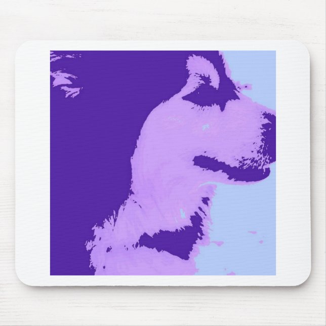 Purple Malamute Pop Art Mouse Pad (Front)