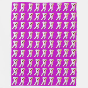 Purple Maltese Dog Cute White Cuddle 4Winston Fleece Blanket