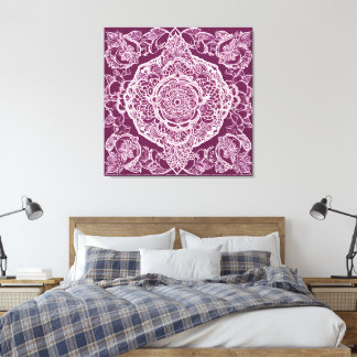 Purple mandala AI art  Canvas Print