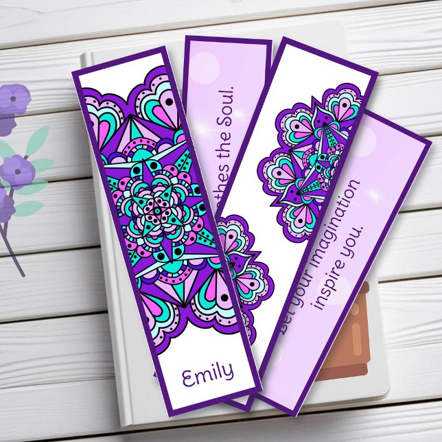 Purple Mandala and Inspirational Quote Bookmarks (Creator Uploaded)
