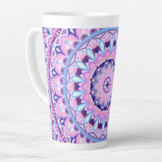 Purple Mandala Boho Cosy Geometric Pattern Hygge Latte Mug