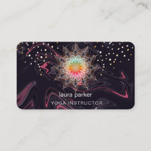Purple Mandala Boho Meditation Watercolour Yoga Business Card