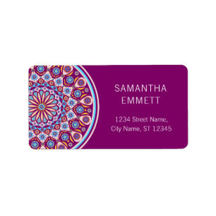 Purple Mandala Colourful Modern Address Labels