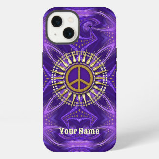 Purple Mandala Gold Sunshine PeaceSymbol iPhone 13 Case