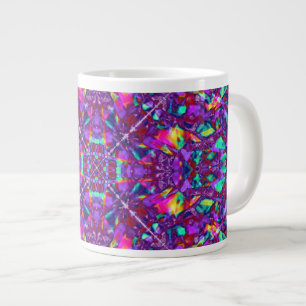 Purple Mandala Hippie Pattern Large Coffee Mug