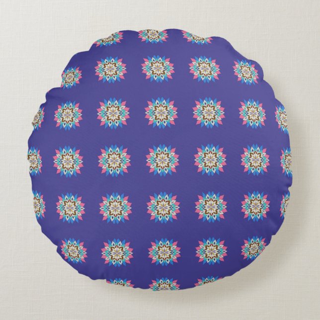 Purple Mandala Round Pillow (Front)