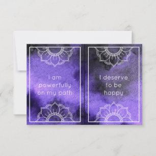 Purple Mandala Watercolor 2 Affirmation Cards