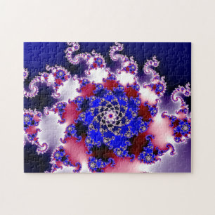 Purple Mandelbrot Star Fractal Jigsaw Puzzle