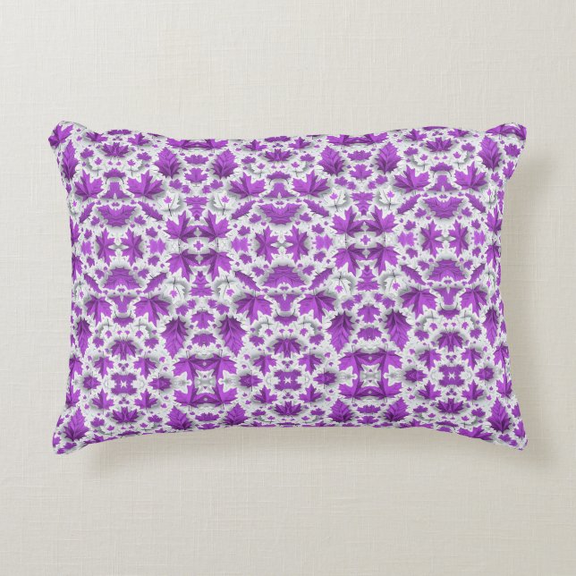 Purple Maple Leaves Blanket Decorative Cushion (Front)