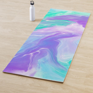 Purple Marble Abstract Digital Painting Yoga Mat