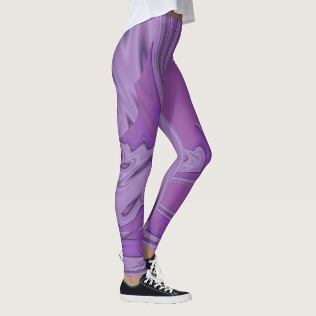 Purple Marble Abstract Leggings (Right)