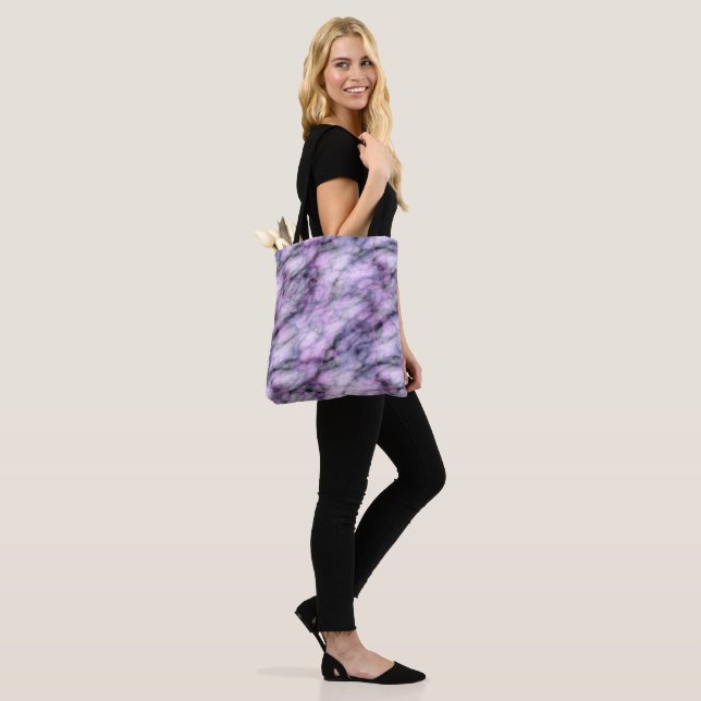 Purple Marble Abstract Tote Bag (On Model)