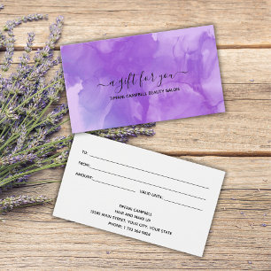 Purple Marble and Glitter Gift Certificate