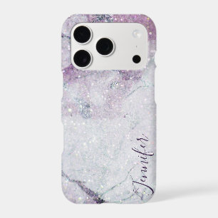Purple Marble and Glitter Printed Texture