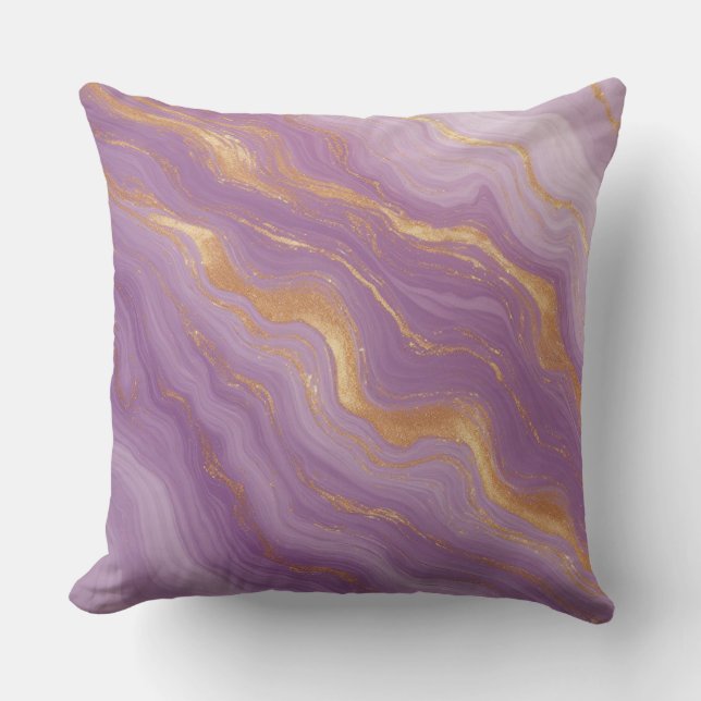Purple Marble Background With Gold Veins Cushion (Front)