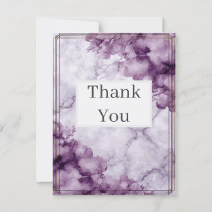 Purple Marble & Borders Thank You Card