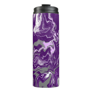 Purple Marble Fluid Art   Thermal Tumbler