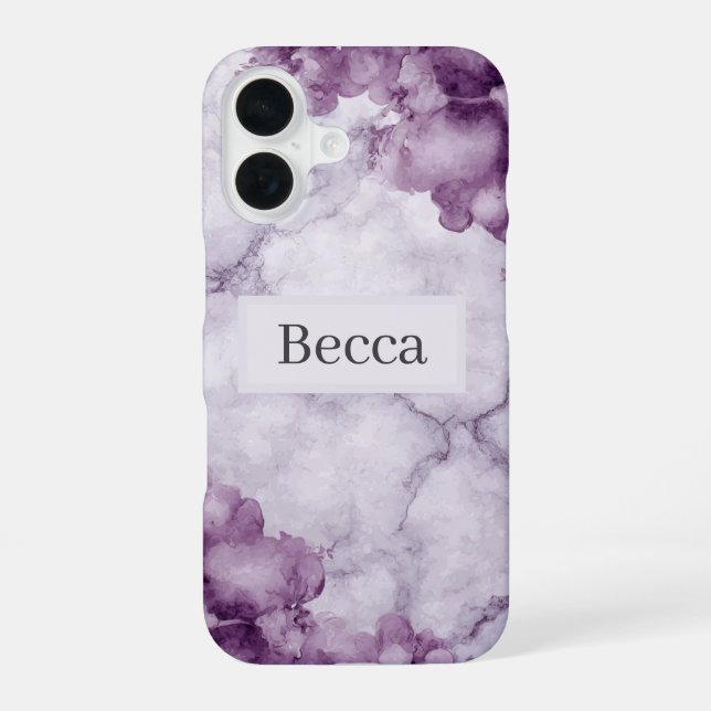 Purple Marble iPhone 16 Case (Back)