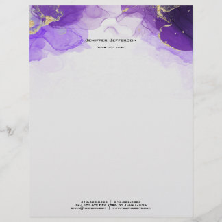 Purple marble Letterhead