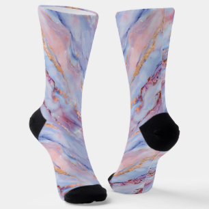 Purple Marble -Like with Accent Texture Socks
