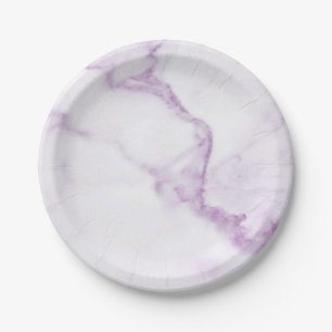 Purple Marble Paper Plate