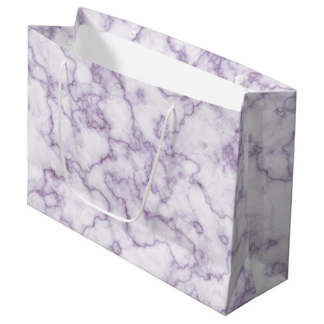 Purple Marble Pattern Large Gift Bag (Front Angled)