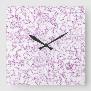 Purple marble pattern           square wall clock