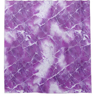 Purple Marble Texture Effect Shower Curtain