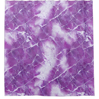 Purple Marble Texture Effect Shower Curtain