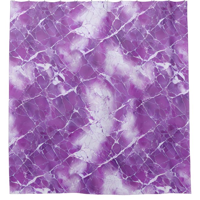 Purple Marble Texture Effect Shower Curtain (Front)