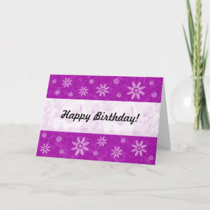 Purple Marble - With Flowers Card