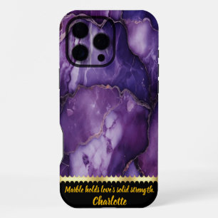 Purple marble with intricate veining iPhone 16 pro max case