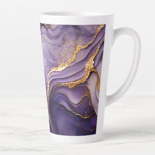 Purple Marbled Large Latte Mug (Right)