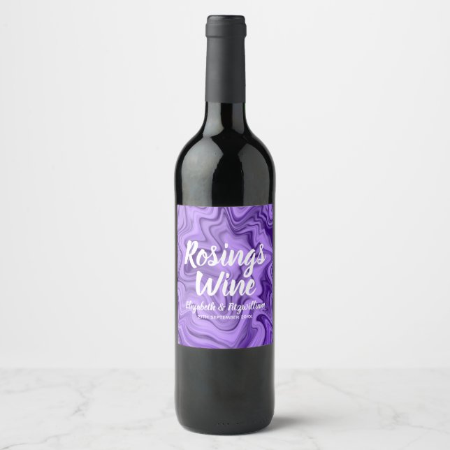 Purple Marbled Wine Label (Front)