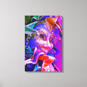 Purple Mardi Gras Mask Canvas Print