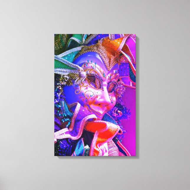 Purple Mardi Gras Mask Canvas Print (Front)