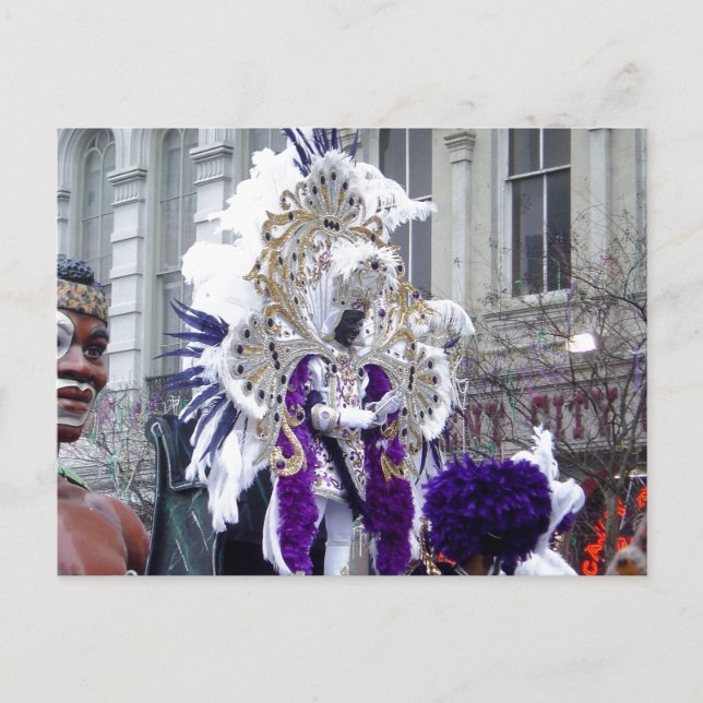 Purple Mardis Gras Zulu King Postcard (Front)