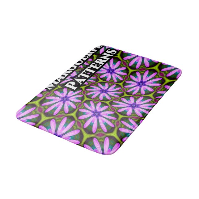 Purple Marguerite Patterns Bath Mat (Angled)