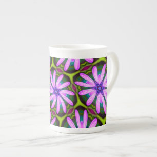 Purple Marguerite Patterns Bone China Mug