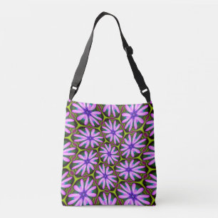 Purple Marguerite Patterns Crossbody Bag