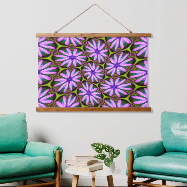 Purple Marguerite Patterns Hanging Tapestry (Living Room)