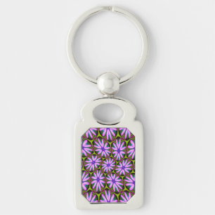 Purple Marguerite Patterns Key Ring