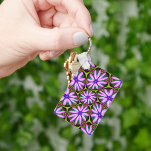 Purple Marguerite Patterns Key Ring