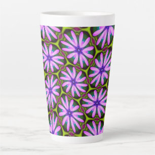 Purple Marguerite Patterns Latte Mug
