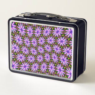 Purple Marguerite Patterns Metal Lunch Box