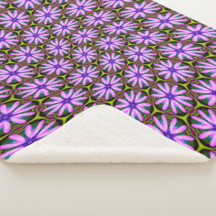 Purple Marguerite Patterns Sherpa Blanket