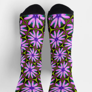 Purple Marguerite Patterns Socks